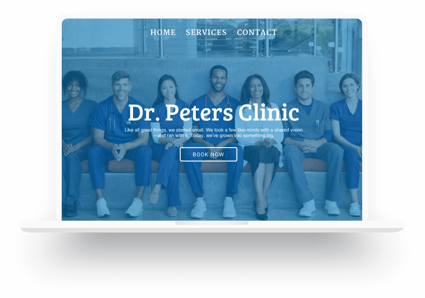 Ejemplo de la página web de una clínica médica creada con Jimdo