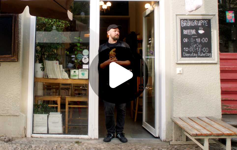 Marian in his Berlin café