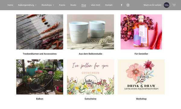Ein Screenshot des Onlineshops von Balkonfreundin.com.