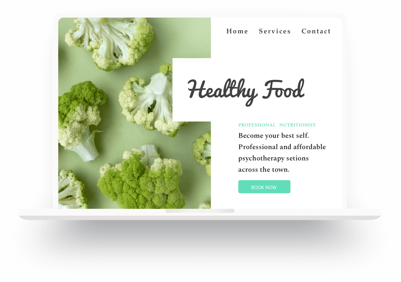 Esempio di un sito di un nutrizionista creato con Jimdo