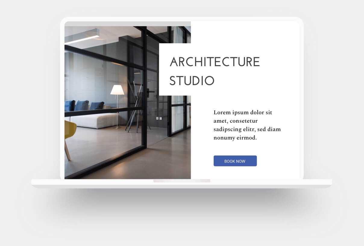 Exemple d'un site de studio d'architecture créé avec Jimdo