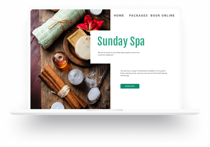 Een mooi voorbeeld van een spa website, gebouwd met Jimdo.